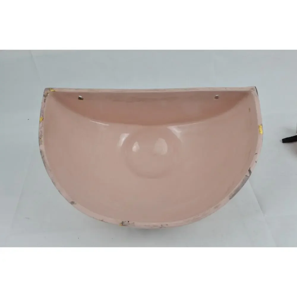 Vintage Charleton Ceramic Wall Pocket Planter Faux Marble Finish Pink